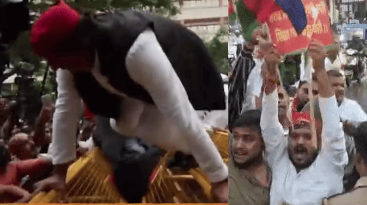 Akhilesh broke the police barricade in Delhi, many leaders including Rahul-Priyanka detained, strong protest in Lucknow too