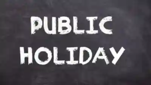 Public holiday tomorrow