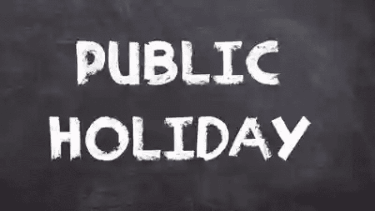 Public holiday tomorrow