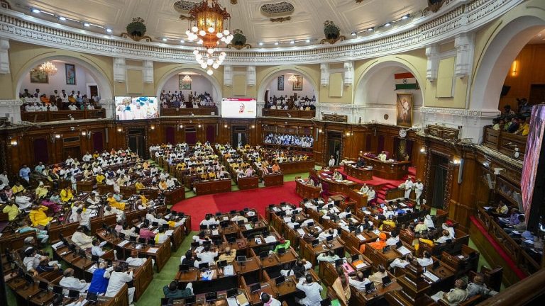 UP Assembly: Amidst chants of "Donation thief, quit the seat," Satish Mahana said, "Bring the receipt."